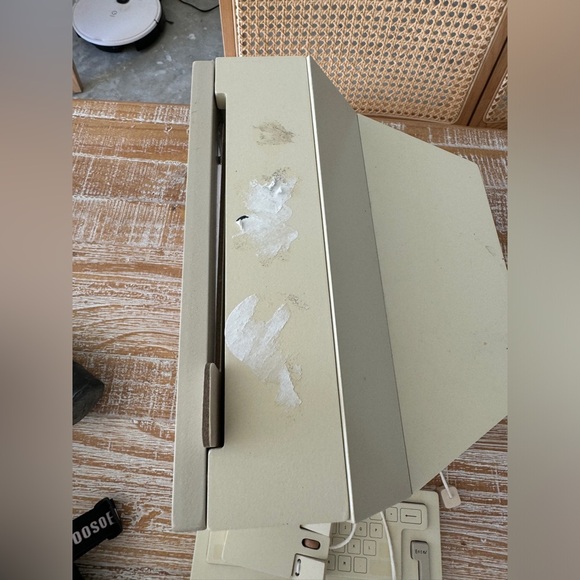 Zara Kids wooden desktop computer toy mouse keyboard neutral beige pretend play - Picture 10 of 11